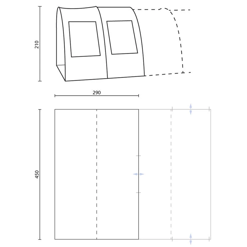 Auvent Avancé Canopy Gotland 6 – Extension Pour Tente Tunnel Gotland Skandika - Image 2