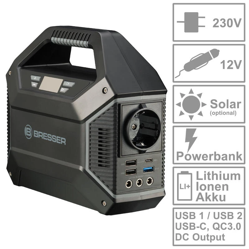 Batterie Externe Portable BRESSER 155 W - Powerbank, Camping, Voyage - Image 2