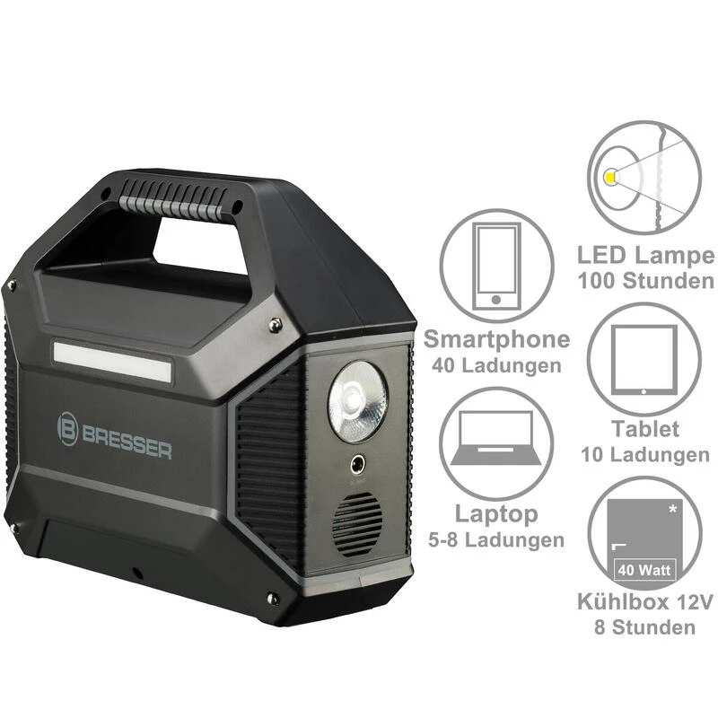Batterie Externe Portable BRESSER 155 W - Powerbank, Camping, Voyage - Image 3