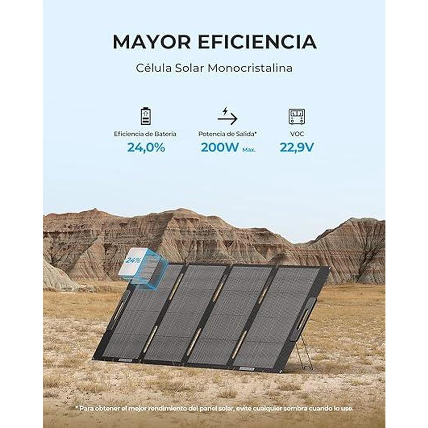 BLUETTI Panneau Solaire MP200 Pour Camping, Jardin, Voyage - Image 2