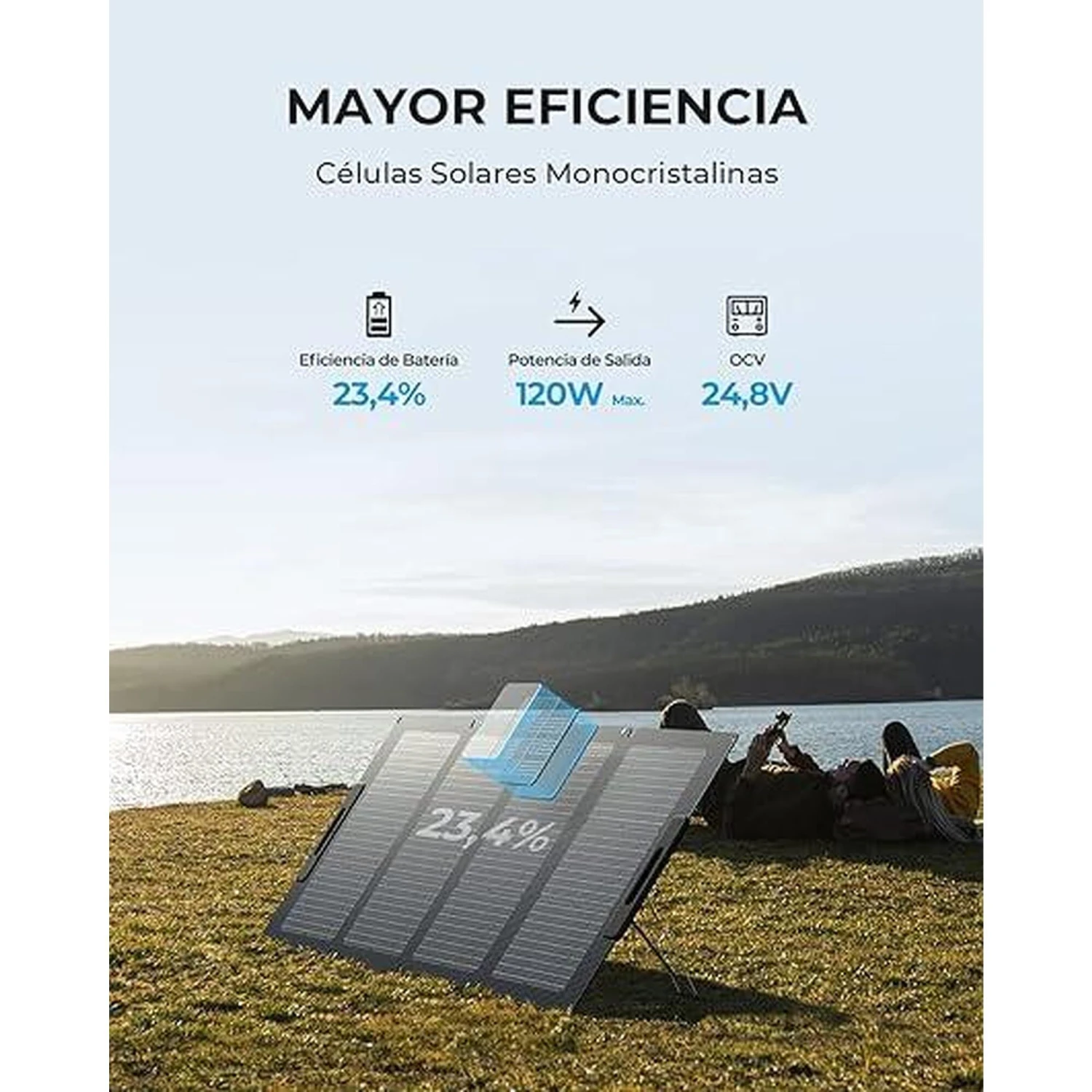 BLUETTI Panneau Solaire PV120S Pour Camping, Jardin, Voyage - Image 2