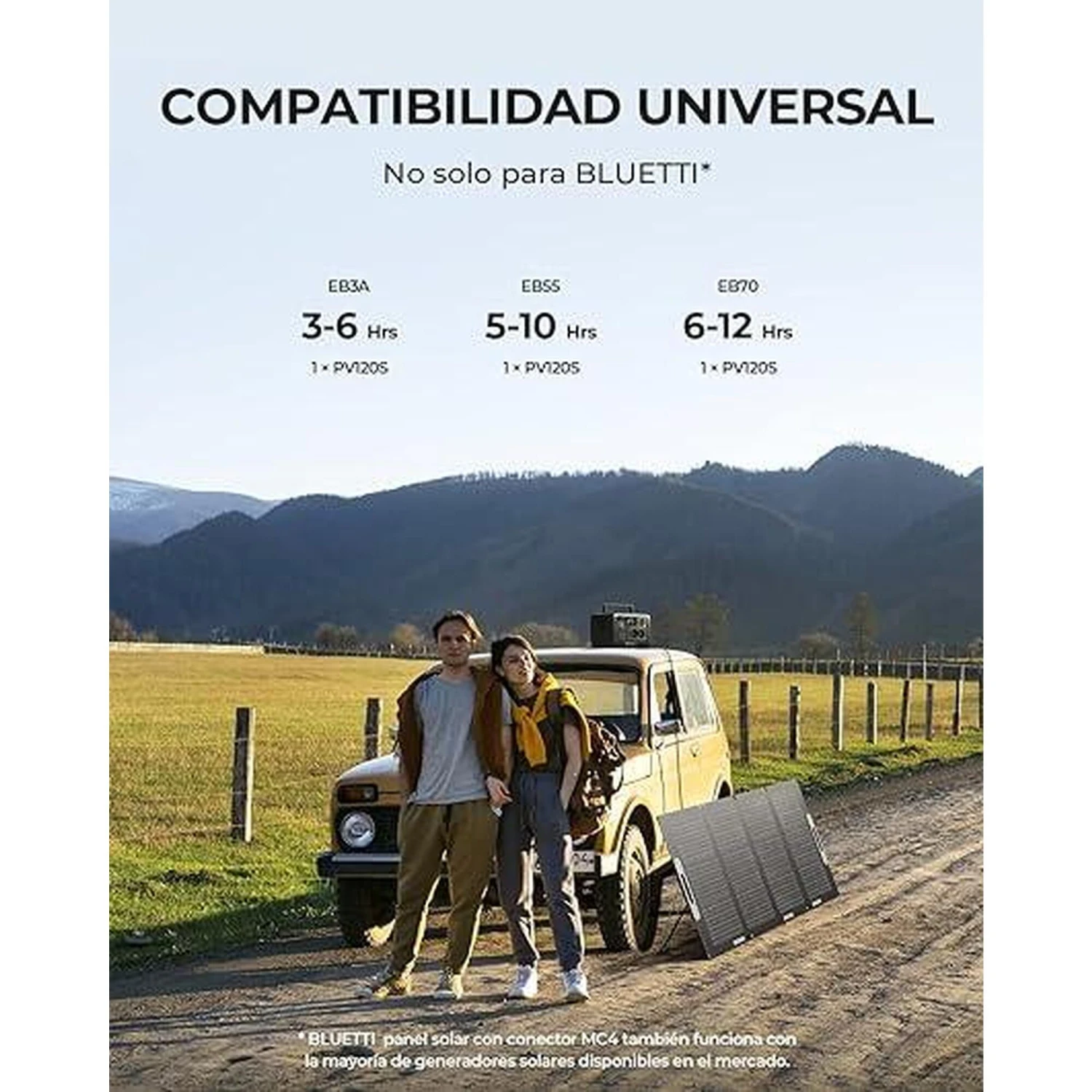 BLUETTI Panneau Solaire PV120S Pour Camping, Jardin, Voyage - Image 3