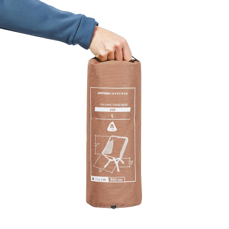 Quechua CHAISE BASSE PLIANTE DE CAMPING MH500 MARRON - Image 2