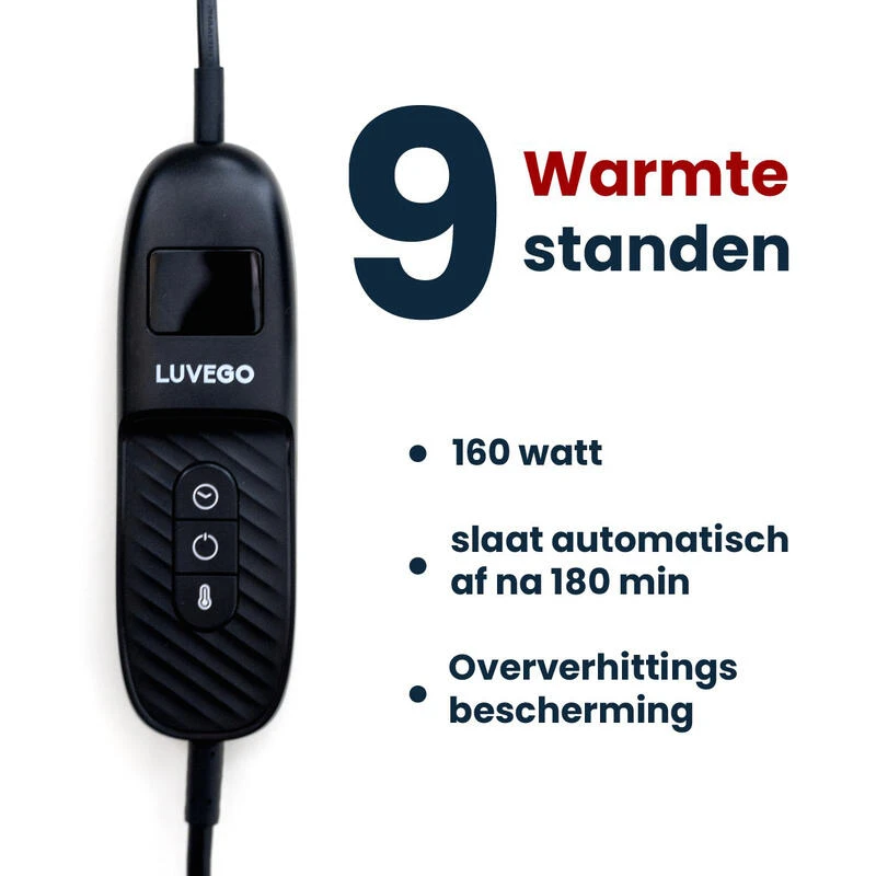 Couverture Électrique Luvego Avec Polaire/Sherpa - Brun Foncé - Image 4