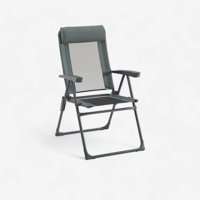 Quechua FAUTEUIL PLIANT CONFORTABLE POUR LE CAMPING - INCLINABLE - ACIER