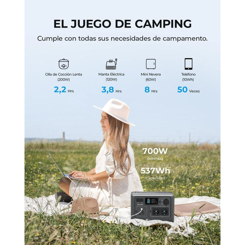 Générateur Solaire BLUETTI EB55 Avec Panneau Solaire PV120S Pour Camping - Image 2