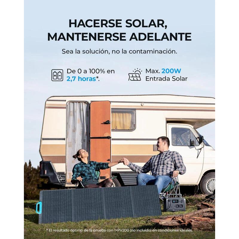 Générateur Solaire BLUETTI EB55 Avec Panneau Solaire PV120S Pour Camping - Image 5