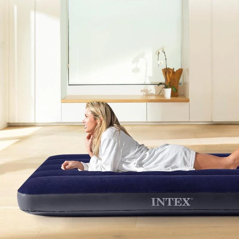 Matelas Gonflable - Intex Classic Downy -1 Personne - 76x191x25 Cm (BxLxH) - Image 6