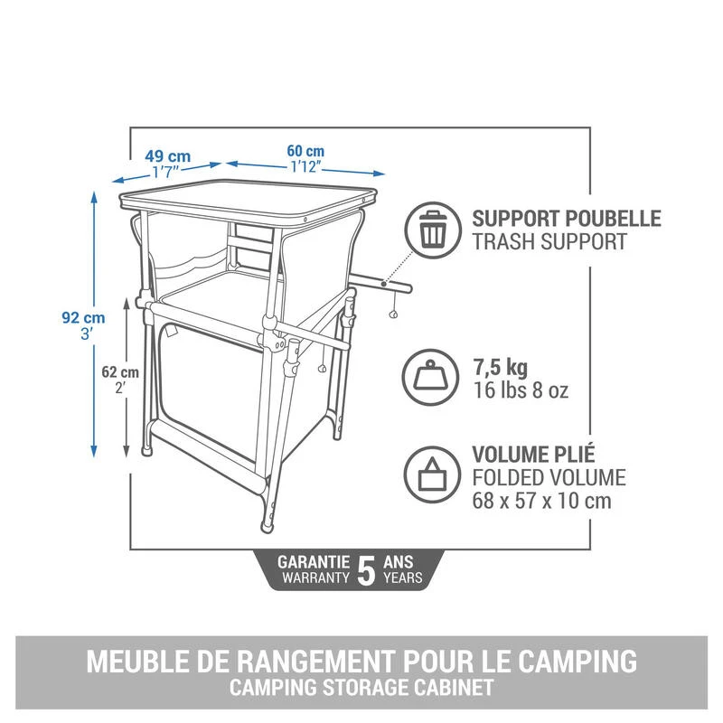 Quechua MEUBLE DE RANGEMENT PLIABLE ET COMPACT POUR LE CAMPING - Image 2