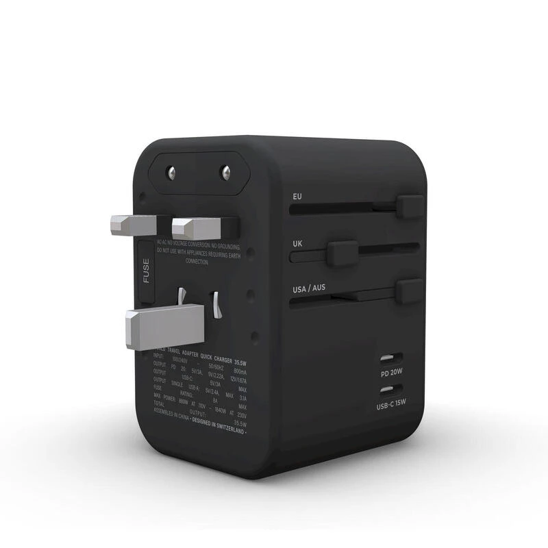 Prise Mondiale Universelle RollingSQUARE Avec 2 USB-C Et 3 USB-A - Image 2