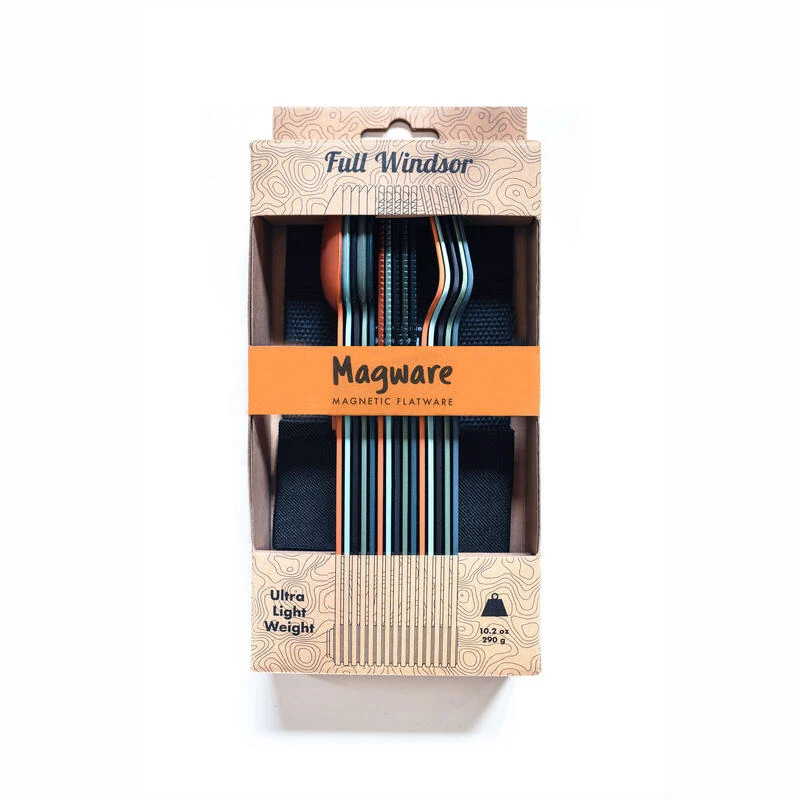 SET COMPLET DE 5 JEUX DE 3 COUVERTS MAGNÉTIQUES CAMPING EN ALUMINUM DUR - ÉTUI - Image 4