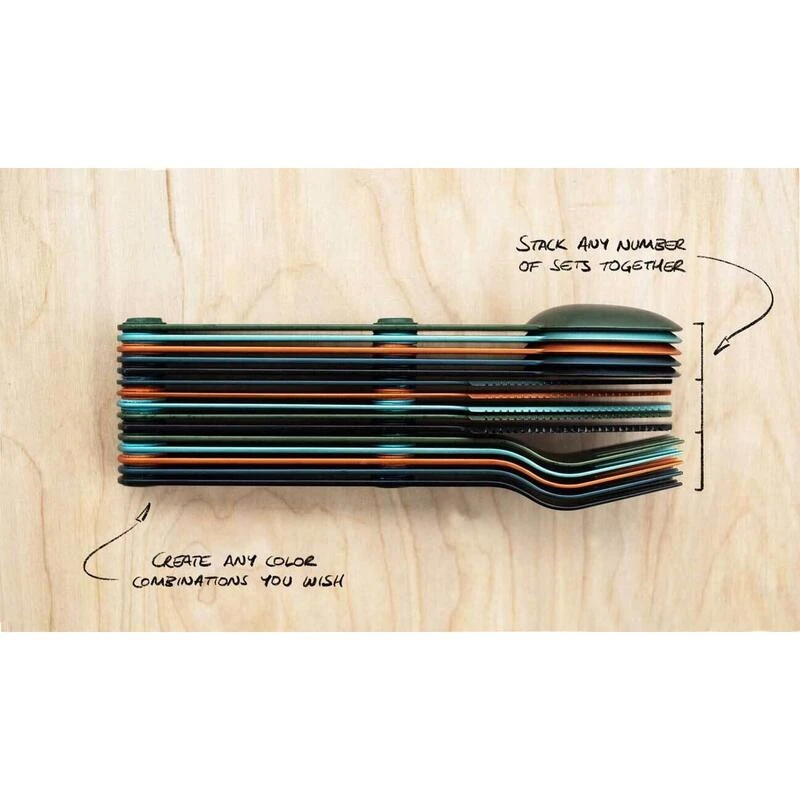 SET COMPLET DE 5 JEUX DE 3 COUVERTS MAGNÉTIQUES CAMPING EN ALUMINUM DUR - ÉTUI - Image 6