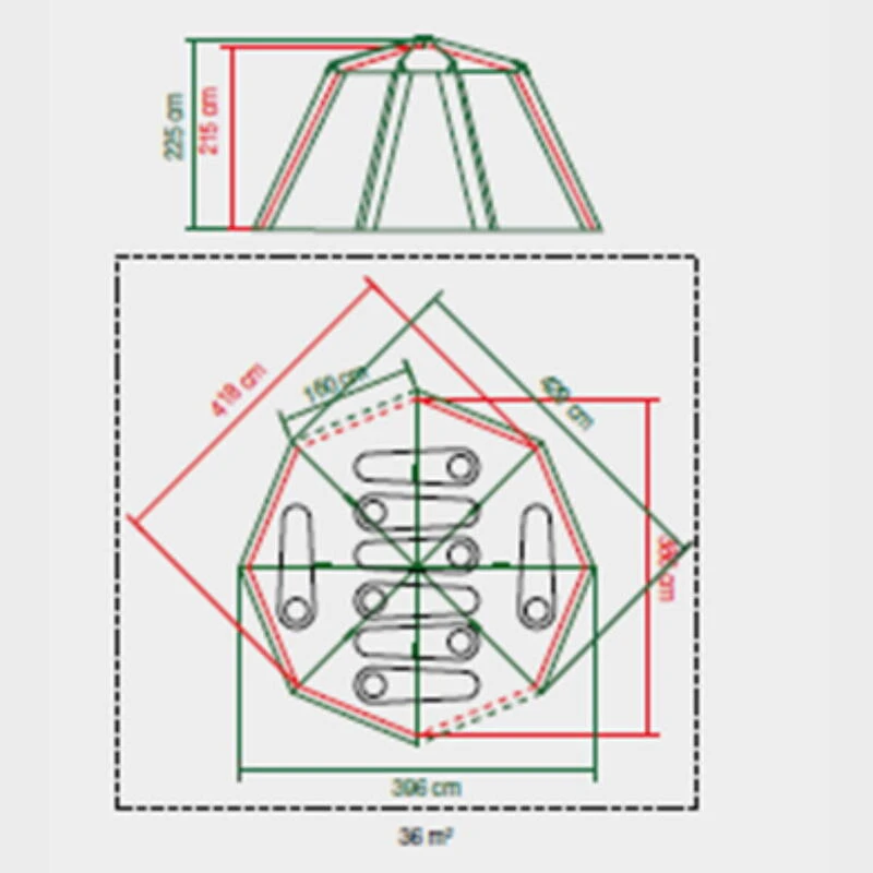 Tente Coleman 8 Personnes Octagon Gris - Image 7