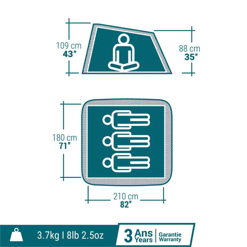 Quechua Tente De Camping - 2 SECONDS - 3 Places - Image 2