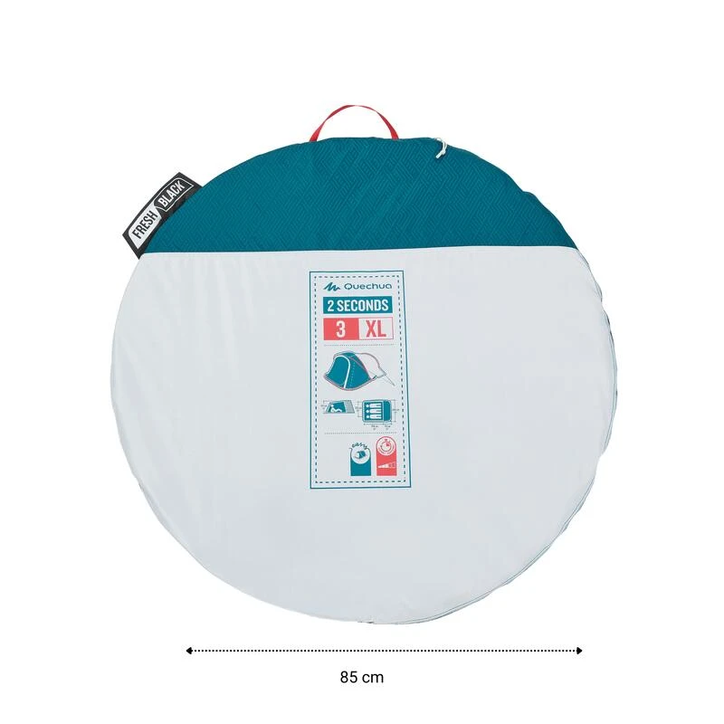 Quechua Tente De Camping - 2 SECONDS XL - 3 Places - Fresh & Black - Image 3